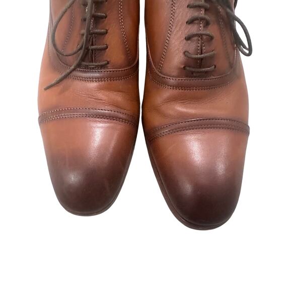 Antonio Maurizi Medallion Wingtip Brown Leather Cap-Toe Oxford Shoes, 40 (7) main image 5